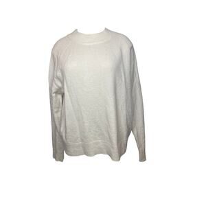 Athleta Women’s Sweater Medium Cream Pullover Extra Fine Merino Wool Blend